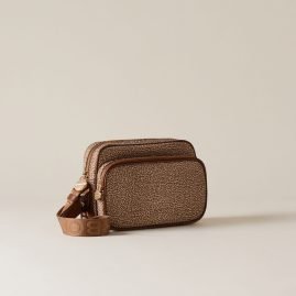 Borbonese Camera Case Small Tracolla Nylon Pelle Noce 934134I15994 Lato