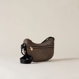 Borbonese Luna Bag Mini Tracolla Nylon Pelle Op Naturale 934137I15X11 Lato Borbonese Mantova Borse Donna Mantova