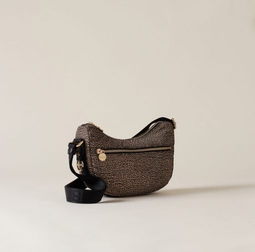 Borbonese Luna Bag Mini Tracolla Nylon Pelle Op Naturale 934137I15X11 Lato Borbonese Mantova Borse Donna Mantova