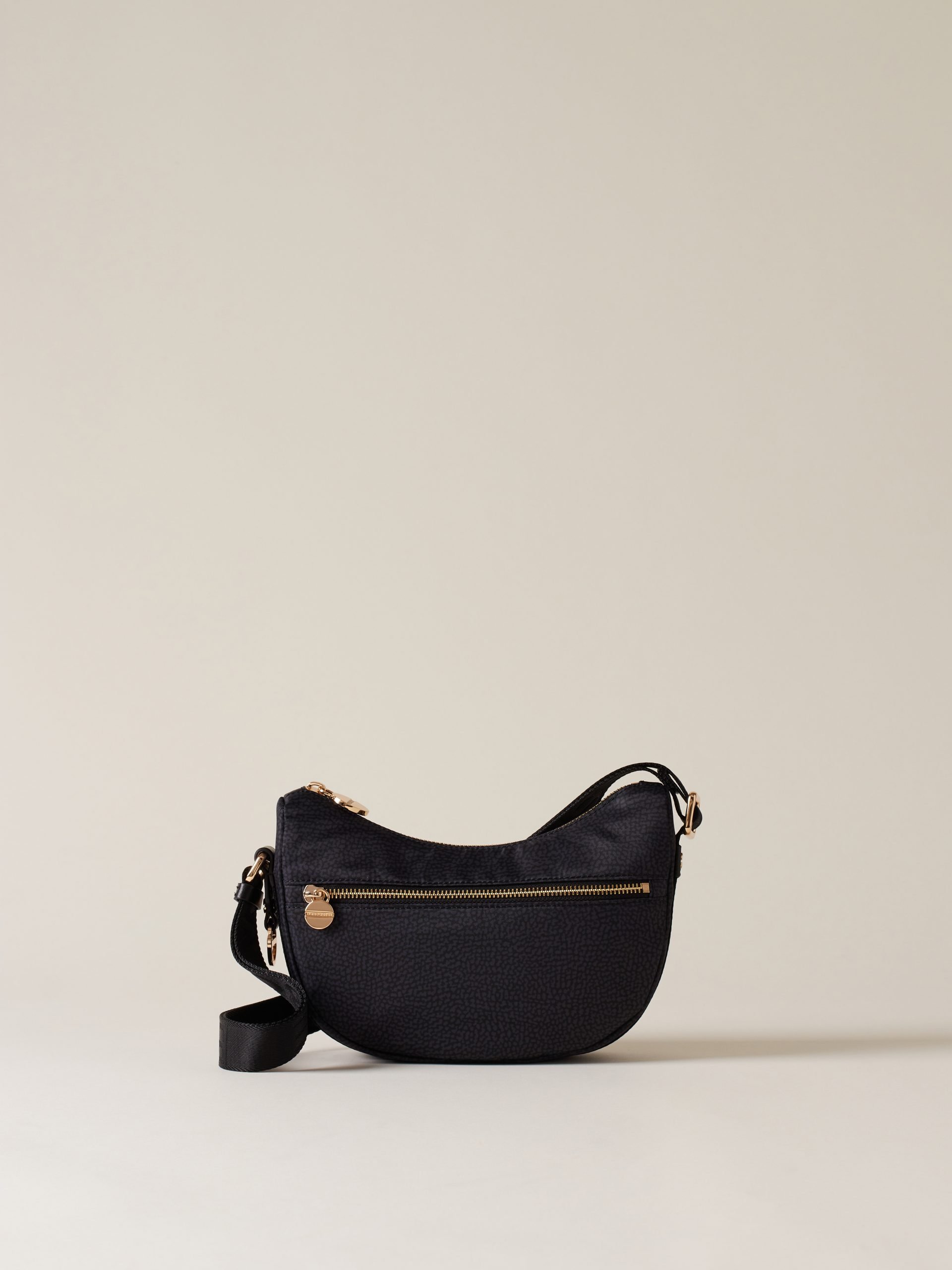 Borbonese Luna Bag Mini Con Tasca Nera