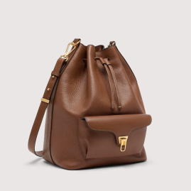 Coccinelle Secchiello Beat Generation Large Pelle Cognac Lato